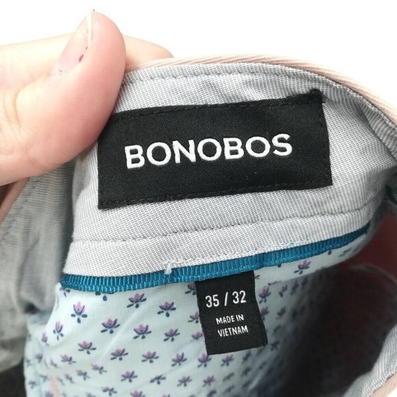 Bonobos Tailored Fit Straight Leg Chino Pants Size 35 x 32 Cotton Soft Pink - Picture 10 of 10